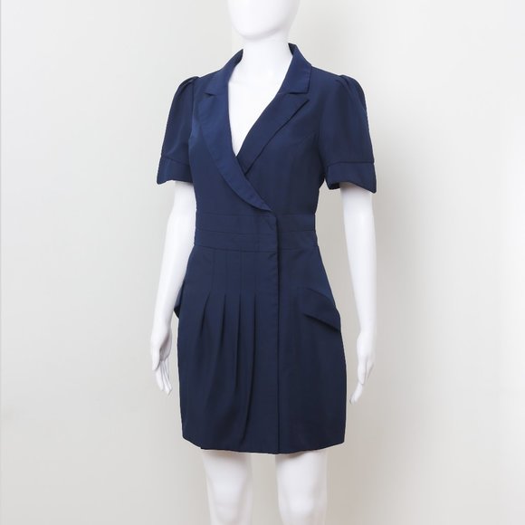 Twelve by Twelve Vintage Navy Dress Sz: L - Picture 1 of 5